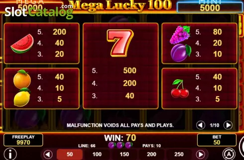 Скрин5. Mega Lucky 100 слот