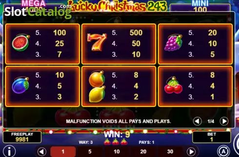 Скрин6. Lucky Christmas 243 слот