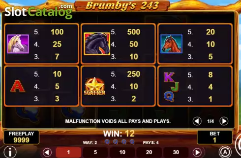 Скрин6. Brumby's 243 слот