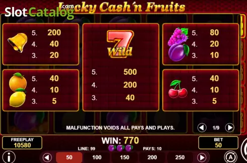 Скрин5. Lucky Cash'n Fruits слот