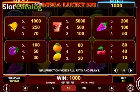 Скрин9. Mega Lucky 576 слот
