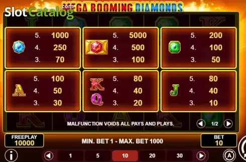 Скрин9. Mega Booming Diamonds слот