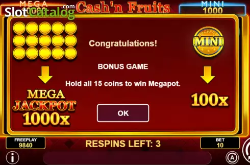 Скрин7. Cash'n Fruits Hold and Win слот