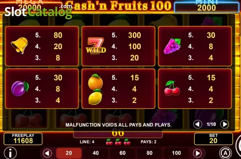 Скрин8. Cash'n Fruits 100 Hold & Win слот