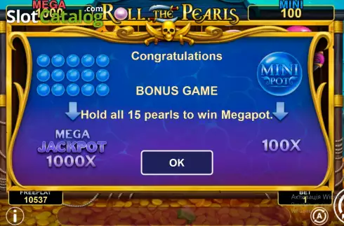 Скрин3. Roll The Pearls Hold & Win слот