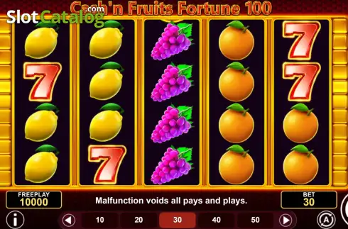 Скрин2. Cash'n Fruits Fortune 100 слот