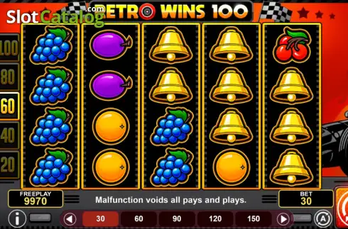 Скрин2. Retro Wins 100 слот