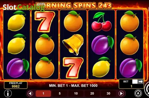 Скрин2. Burning Spins 243 слот