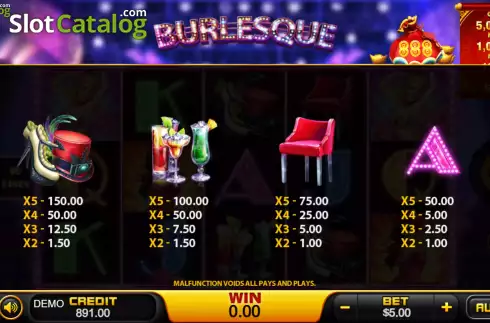 Скрин8. Burlesque (PlayStar) слот