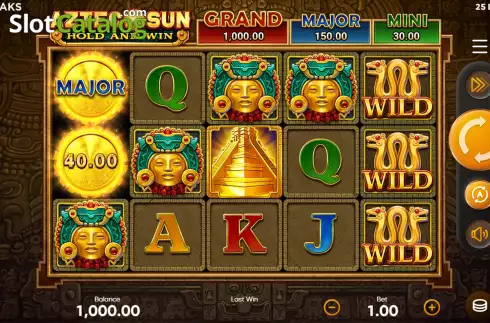 Скрин2. Aztec Sun Hold and Win слот