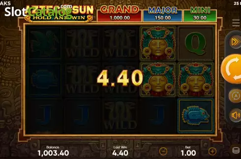 Скрин4. Aztec Sun Hold and Win слот