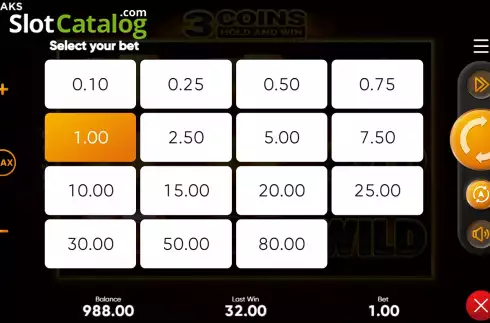 Скрин4. 3 Coins Hold and Win слот
