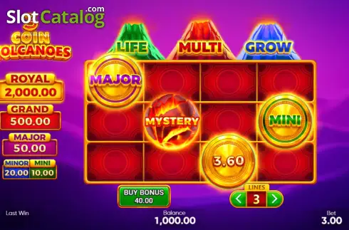 Скрин2. 3 Coin Volcanoes слот