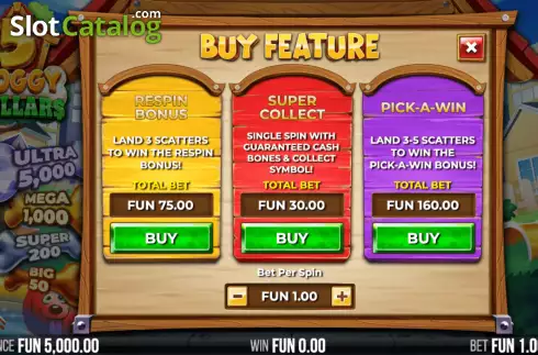 Скрин4. 5 Doggy Dollars слот