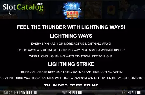 Скрин9. 21 Thor Lightning Ways слот