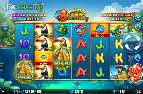 Скрин2. 4 Fantastic Fish Amazon Adventure слот