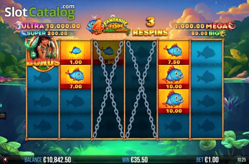 Скрин3. 4 Fantastic Fish Amazon Adventure слот