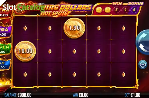 Скрин2. 5 Flaming Dollars Hot Spots слот