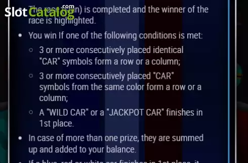 Скрин6. Speed Race слот