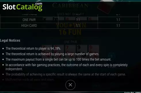 Скрин9. Caribbean Poker (7777 Gaming) слот