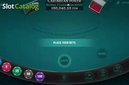 Скрин2. Caribbean Poker Royal Flush Jackpot слот