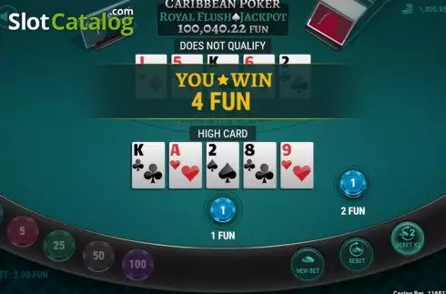 Скрин3. Caribbean Poker Royal Flush Jackpot слот
