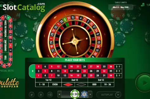 Скрин2. European Roulette (7777 Gaming) слот
