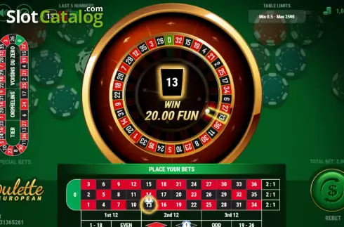 Скрин4. European Roulette (7777 Gaming) слот
