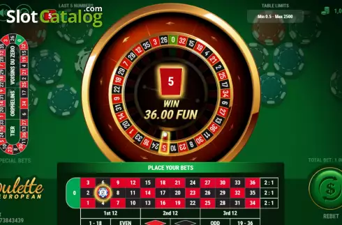 Скрин5. European Roulette (7777 Gaming) слот
