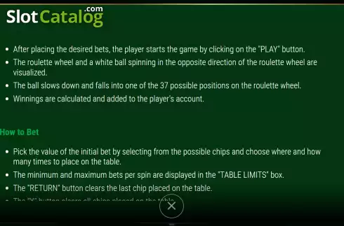 Скрин6. European Roulette (7777 Gaming) слот
