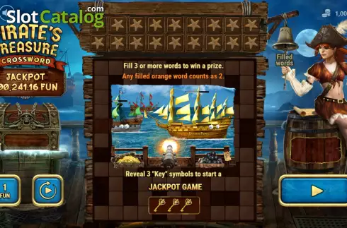 Скрин2. Pirate's Treasure Crosswords слот