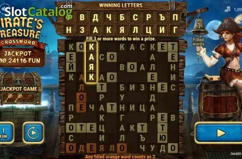 Скрин3. Pirate's Treasure Crosswords слот