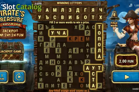 Скрин5. Pirate's Treasure Crosswords слот