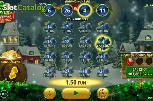 Скрин4. Lucky Clovers Christmas слот