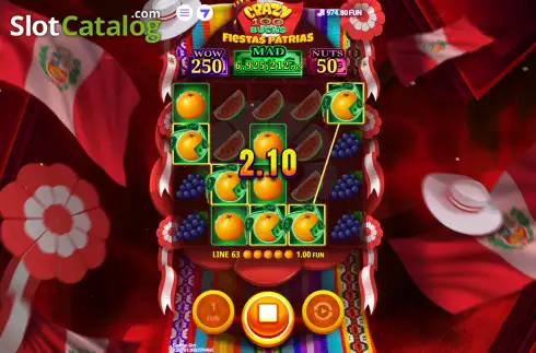 Скрин3. Crazy 100 Bucks Fiestas Patrias слот