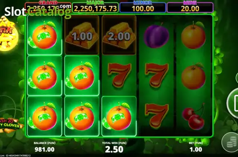 Скрин3. Cash 20 Lucky Clover Bar Link слот