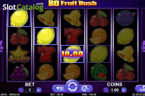 Скрин5. 80 Fruit Rush слот