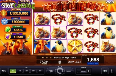 Скрин4. Longhorn Jackpots слот