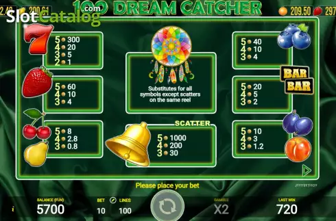 Скрин6. Dream Catcher 100 слот
