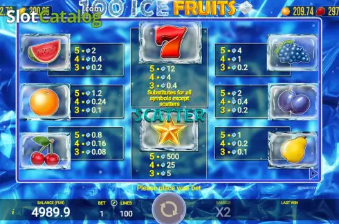 Скрин6. 100 Ice Fruits слот