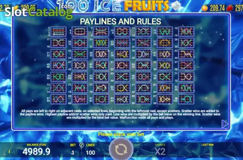 Скрин9. 100 Ice Fruits слот