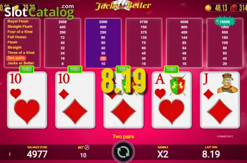 Скрин4. Jacks Or Better (AGT Software) слот