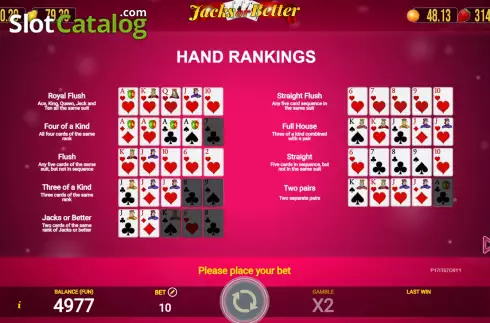 Скрин8. Jacks Or Better (AGT Software) слот