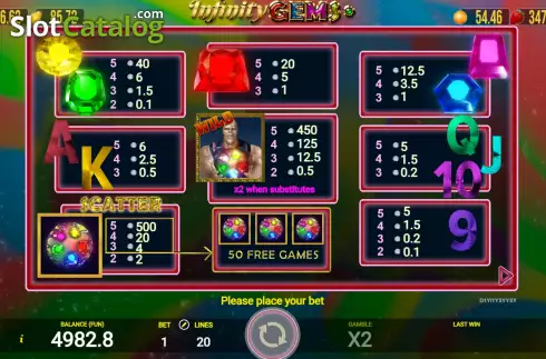 Скрин6. Infinity Gems слот