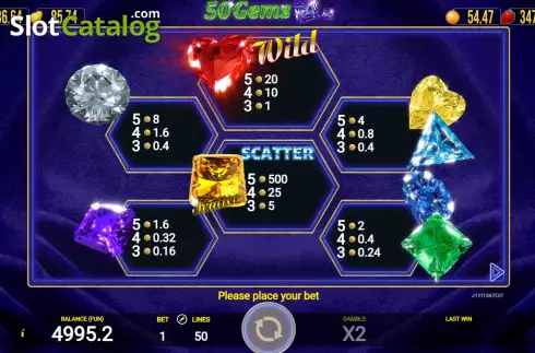 Скрин6. Gems 50 слот