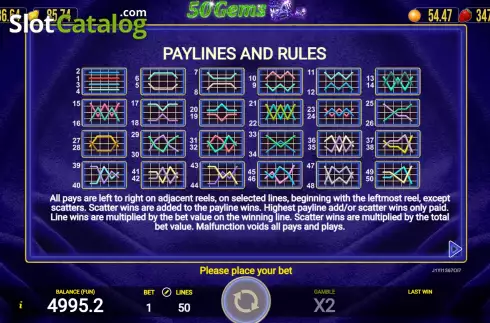 Скрин9. Gems 50 слот