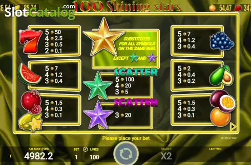 Скрин6. 100 Shining Stars слот