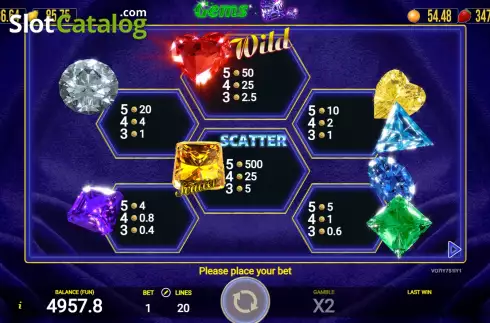 Скрин6. Gems 20 слот
