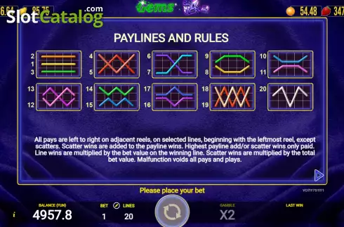 Скрин9. Gems 20 слот