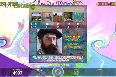 Скрин7. Claude Monet слот